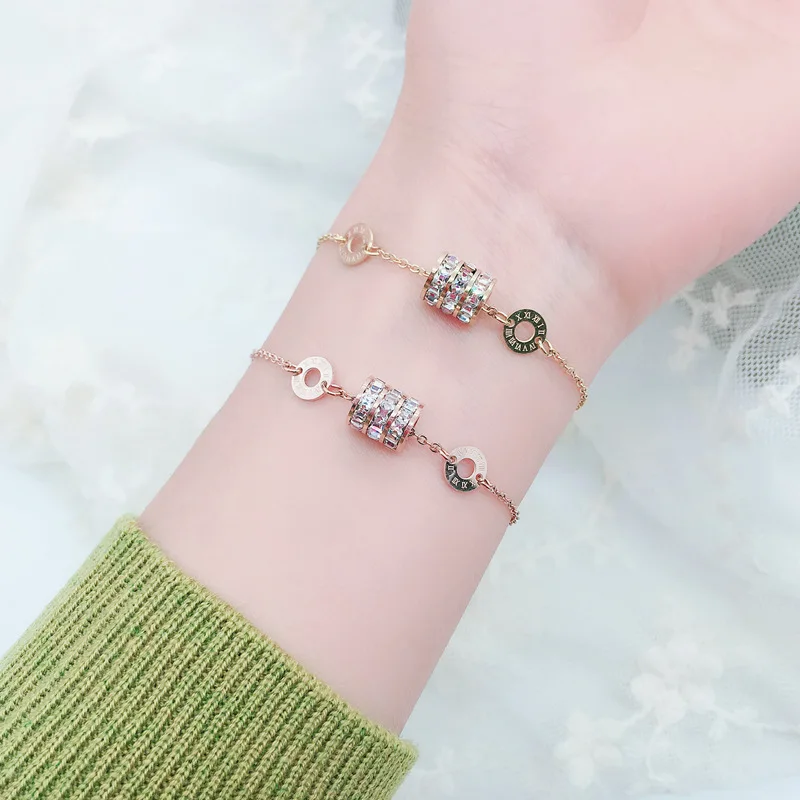 Korean-style Fashion Titanium Steel Numerals Diamond Set Bracelets Korean-style Simple One of 18K Rose Gold Jewelry Bracelet
Korean-style Fashion Titanium Steel Numerals Diamond Set Bracelets Korean-style Simple One of 18K Rose Gold Jewelry Bracelet