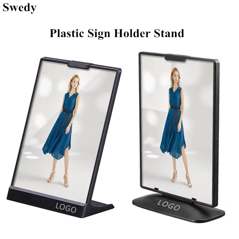 

A4 T / L Shape Black White Plastic Table Tent Ad Frames Sign Holder Display Stand Menu Price Listing Poster Holder Frame