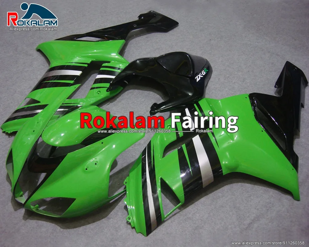 

Body Kits For Kawasaki ZX6R ZX636 2007 2008 ZX-6R Ninja 636 07 08 Green Black White ABS Motorbike Bodywork (Injection Molding)