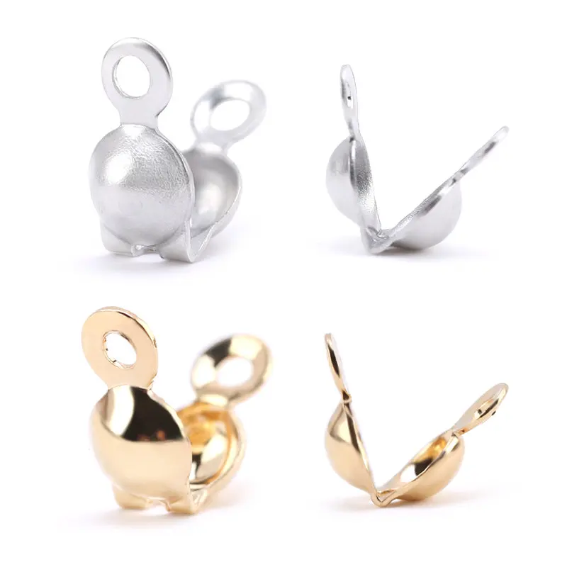 100 шт./кор. из нержавеющей стали в форме ракушки советы шарик узел крышки позолота