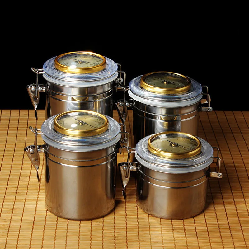 CG-11 High Quality Cigarette/cigar Moisturizer with Hygrometer Stainless Steel Coffee Bean Storage Jar Send Moisturizing Tablets
CG-11 High Quality Cigarette/cigar Moisturizer with Hygrometer Stainless Steel Coffee Bean Storage Jar Send Moisturizing Tablets