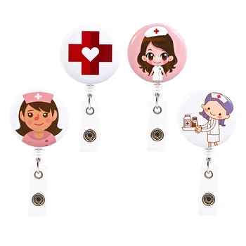 1PC Cute Cartoon Mini Retractable Badge Clip Reel Nurse Lanyard ID Name Card Badge Holder Clip Student Pattern Nurse Badge Clip 
1PC Cute Cartoon Mini Retractable Badge Clip Reel Nurse Lanyard ID Name Card Badge Holder Clip Student Pattern Nurse Badge Clip