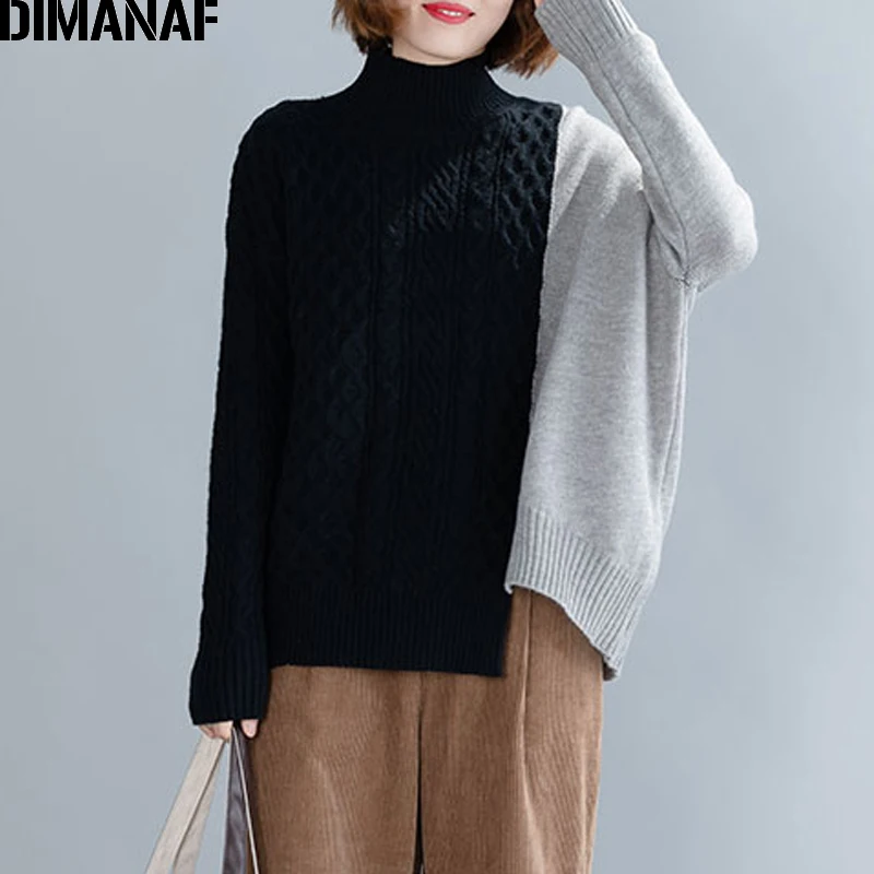 DIMANAF Plus Size Winter Autumn Women Sweater Thicken Knitting Turtleneck Female Lady Tops Basic Pullover Casual Spliced Clothes
DIMANAF Plus Size Winter Autumn Women Sweater Thicken Knitting Turtleneck Female Lady Tops Basic Pullover Casual Spliced Clothes