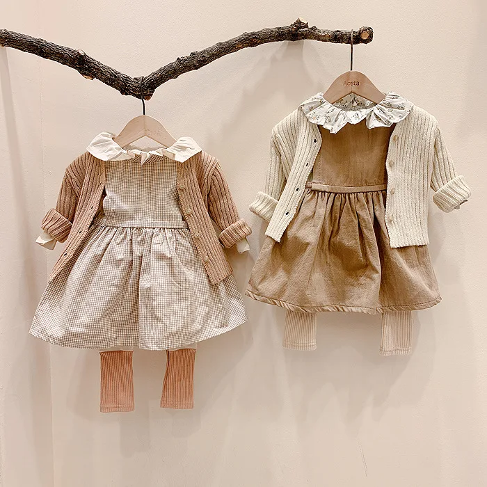 Осень 2020 новинка свитер для маленьких девочек трикотажная одежда малышей с одной