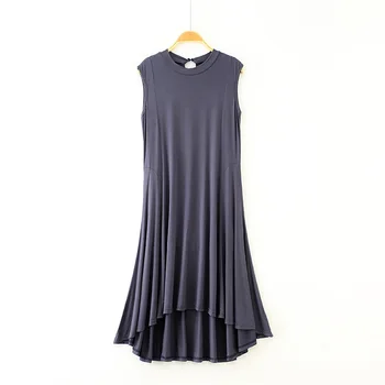 2020 Summer New Modal Dress Half-high Collar Sleeveless Long Skirt Front and Rear Long Swing Black
2020 Summer New Modal Dress Half-high Collar Sleeveless Long Skirt Front and Rear Long Swing Black