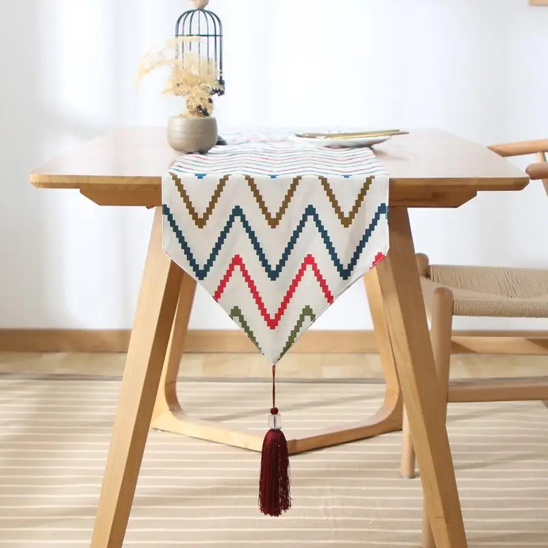Cotton Fabric Tassels Table Runner Striped Printed Table Mat Modern Table Decoration Chirstmas Party Wedding Decor Crafts
Cotton Fabric Tassels Table Runner Striped Printed Table Mat Modern Table Decoration Chirstmas Party Wedding Decor Crafts