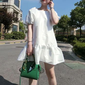 SHENGPALAE 2020 New Spring Solid White Ciolor Dresses Round Collar Puff Sleeve Ruffles Hem Korean Fashion Women PLUS Dress FM067
SHENGPALAE 2020 New Spring Solid White Ciolor Dresses Round Collar Puff Sleeve Ruffles Hem Korean Fashion Women PLUS Dress FM067