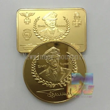 2pcs/lot Erwin Rommel Gold Plated Coin Germany War Challenge commemorative coins Mix Order Hot !!!
2pcs/lot Erwin Rommel Gold Plated Coin Germany War Challenge commemorative coins Mix Order Hot !!!