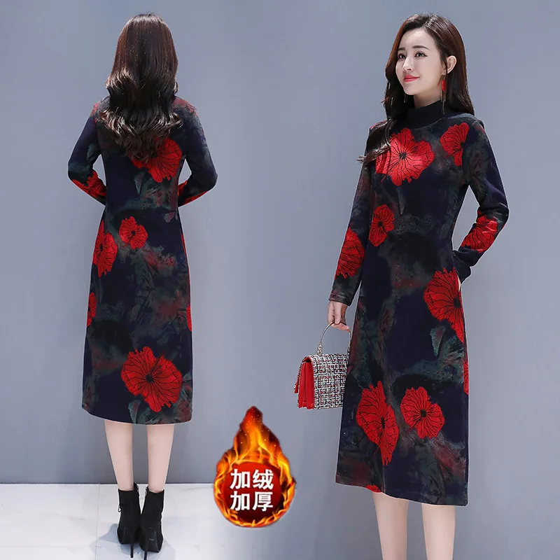 Winter Thick Middle-aged Women Dress Formal Occasion Dress Slim Fit Slimming Lady plus Velvet over-the-Knee Base Skirt
Winter Thick Middle-aged Women Dress Formal Occasion Dress Slim Fit Slimming Lady plus Velvet over-the-Knee Base Skirt