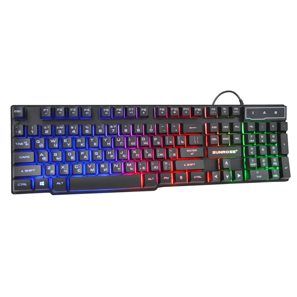Wired Gaming Keyboard Mechanical Feeling Backlit Keyboards Usb 104 Keycaps Russian Keyboard Waterproof Computer Game Keyboards
Wired Gaming Keyboard Mechanical Feeling Backlit Keyboards Usb 104 Keycaps Russian Keyboard Waterproof Computer Game Keyboards