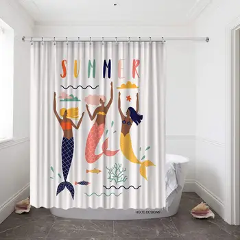 Mermaid Shower Curtain Set with 12 Hooks Cartoon Summer Beautiful Mermaid Girl with Fish and Seaweed Bath Curtains Waterproof
Mermaid Shower Curtain Set with 12 Hooks Cartoon Summer Beautiful Mermaid Girl with Fish and Seaweed Bath Curtains Waterproof