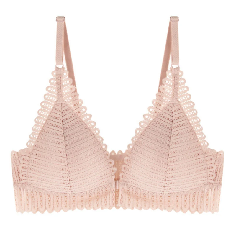New Women's Bra French Triangle Cup Underwear Women's Thin Sexy Lace Beautiful Back Buckle Small Bra Gathering No Steel Ring Bra New Women's Bra French Triangle Cup Underwear Women's Thin Sexy Lace Beautiful Back Buckle Small Bra Gathering No Steel Ring Bra