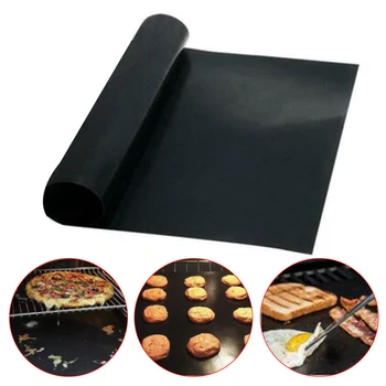 2pcs Non-Stick Barbecue Grill Mat Reusable Baking Mat BBQ Tools Heat Resistance Oilpaper Cooking Grilling Sheet BBQ Mats
