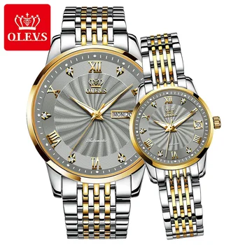 Couple Watch OLEVS Luxury Automatic Mechanical Watch Stainless Steel Waterproof Clock relogio masculino couple Valentine gift
Couple Watch OLEVS Luxury Automatic Mechanical Watch Stainless Steel Waterproof Clock relogio masculino couple Valentine gift