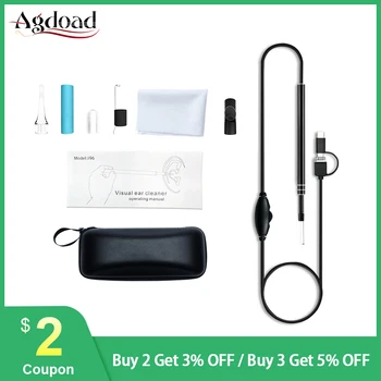 Ear Cleaner Endoscope 3 in 1 HD Visual Ear Pick Earwax Remover USB Otoscope Borescope Tool with Oral Mirror 0.3MP
Ear Cleaner Endoscope 3 in 1 HD Visual Ear Pick Earwax Remover USB Otoscope Borescope Tool with Oral Mirror 0.3MP