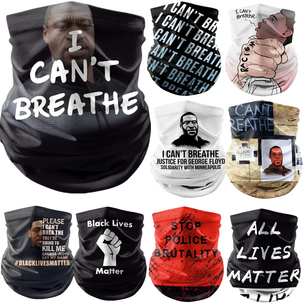 

George Floyd I Can't Breathe Black Lives Matter Motorcycle Cycling Neck Scarf Half Face Mask Bandana Headband