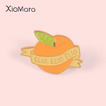 

Elio Peach Enamel Pin Fruit Call Me By Your Name Movie Rainbow Jewelry Jeans Shirt bag Badge Brooches Lapel Pins For Friends