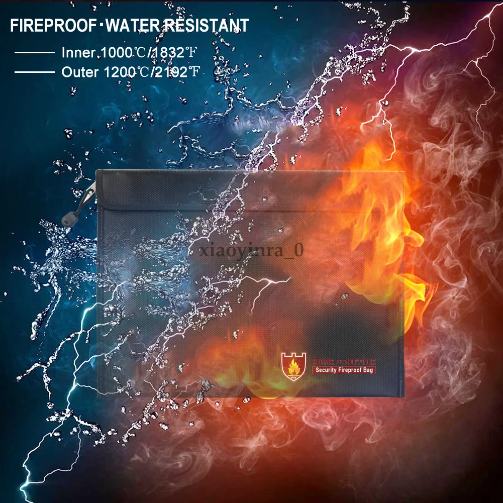 Fashion Fireproof Water Resistant Money Bag Envelope Safe Document