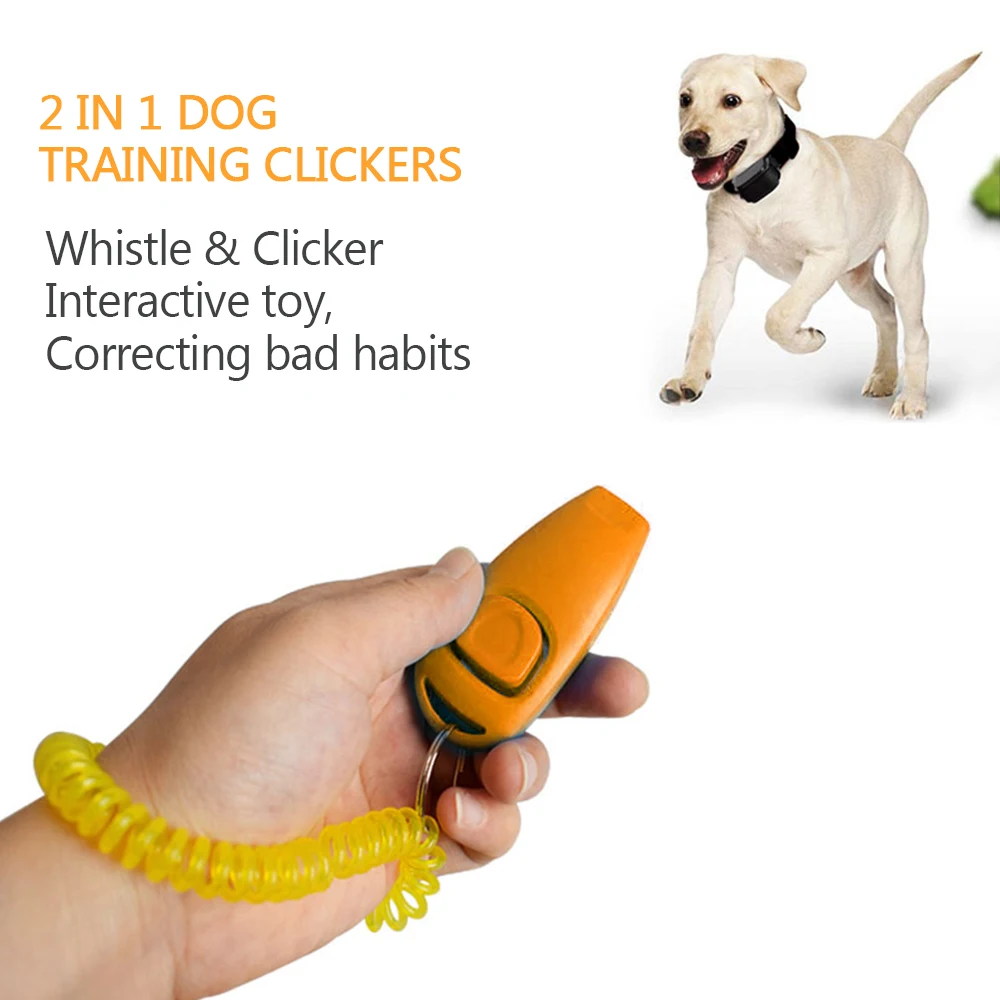 Plastic 2 In 1 Pet Dog Training Clickers Whistle And Clicker Training Tools With Wrist Strap Key For Dogs Cats Pets
Plastic 2 In 1 Pet Dog Training Clickers Whistle And Clicker Training Tools With Wrist Strap Key For Dogs Cats Pets