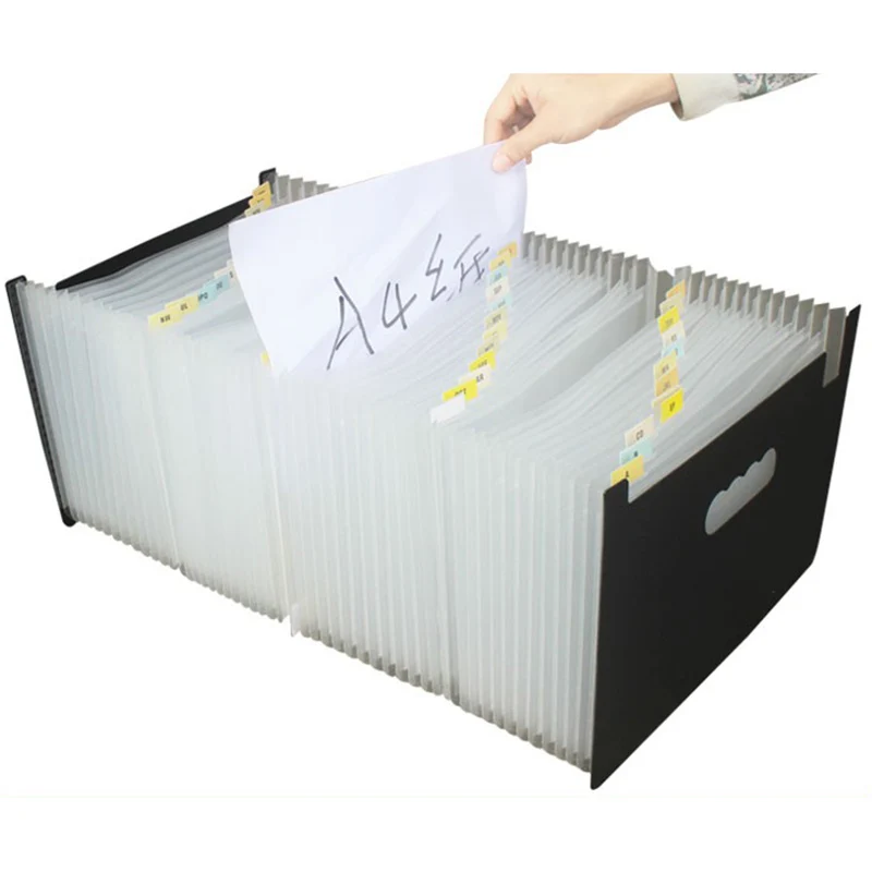48 Pocket Folder A4 Extensible File Organizer Accordion Folder Classification Bag Desktop Storage Information Rack
