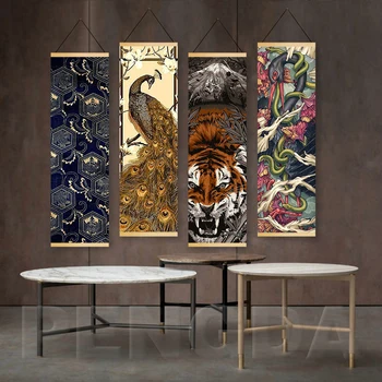 Home Decor Wall Art Classic Abstract Animals Print Canvas Painting Solid Wood Hanging Scrolls Modern Bedroom Poster Nordic Style 
Home Decor Wall Art Classic Abstract Animals Print Canvas Painting Solid Wood Hanging Scrolls Modern Bedroom Poster Nordic Style