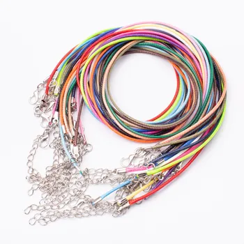 100pcs 45+5CM DIY accessories soft wax cord Necklace string Black pu leather rope with metal lobster clasp jewelry cord findings
100pcs 45+5CM DIY accessories soft wax cord Necklace string Black pu leather rope with metal lobster clasp jewelry cord findings