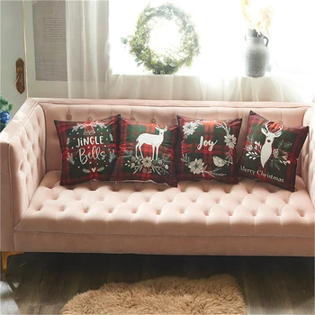 Lulang Christmas red&green lattice throw pillow case 18x18inch, elk cushion cover, sofa/office/car waist pillowcase backrest
Lulang Christmas red&green lattice throw pillow case 18x18inch, elk cushion cover, sofa/office/car waist pillowcase backrest
