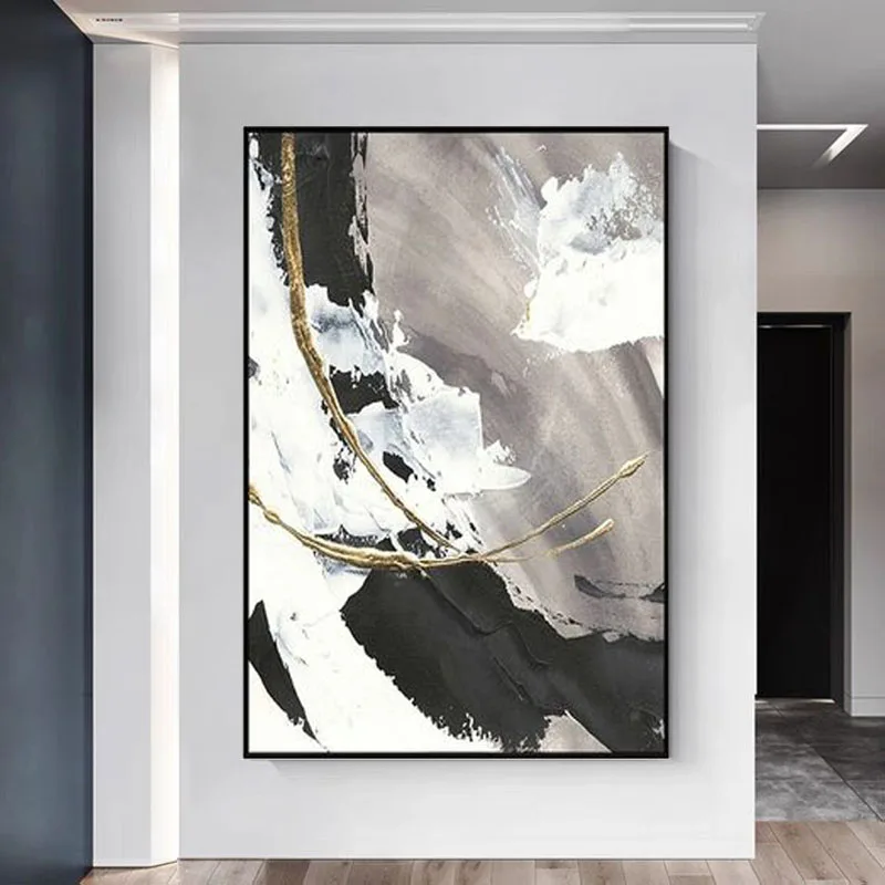 Hand Painted Abstract Oil Painting Wall Art Black and WhiteStyle Minimalist Modern On Canvas Decorative For Living Room No Frame
Hand Painted Abstract Oil Painting Wall Art Black and WhiteStyle Minimalist Modern On Canvas Decorative For Living Room No Frame