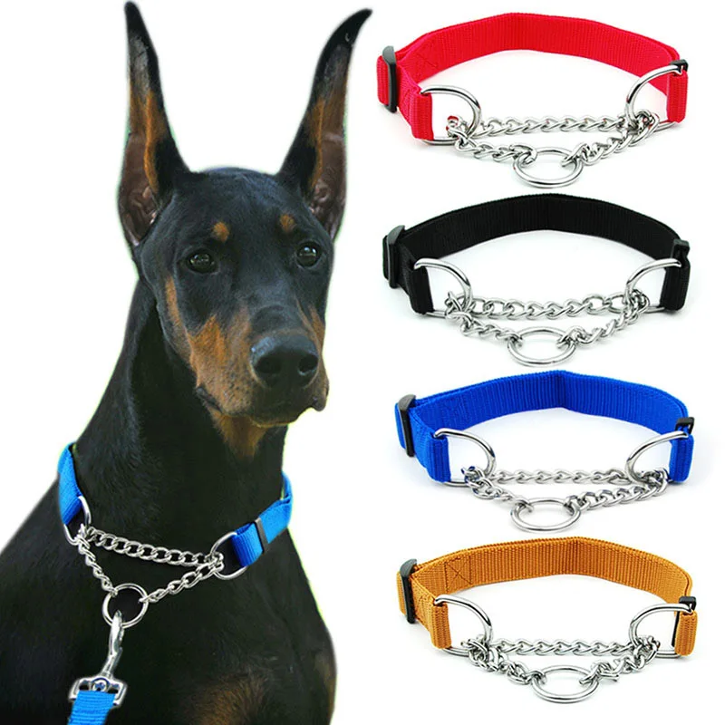 New Dog Collar with Welded Link Chain Pet Nylon Slip Pinch Collar Dog Training Accessories Adjustable Collar for Large Dog
New Dog Collar with Welded Link Chain Pet Nylon Slip Pinch Collar Dog Training Accessories Adjustable Collar for Large Dog