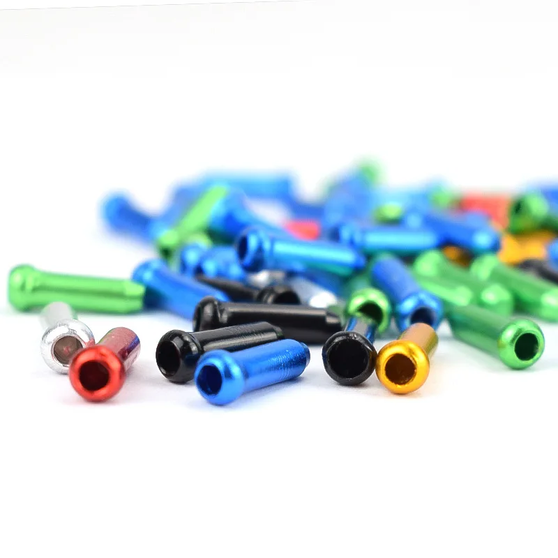 50pcs MTB Bike Bicycle Brake Shifter Inner Cable Tips Crimps Aluminum Cycle Cycling Part Shift Cables End Caps Bike Accessories