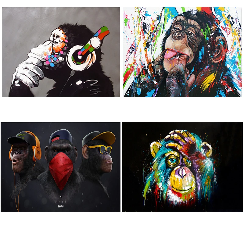Canvas Paintings Graffiti Cute Monkey Colorful Printed Poster and Prints Painting Wall Pictures for Living Room Home Decorations
Canvas Paintings Graffiti Cute Monkey Colorful Printed Poster and Prints Painting Wall Pictures for Living Room Home Decorations