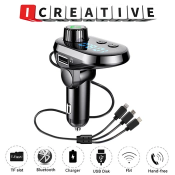 Bluetooth Handfree Car Kit FM Transmitter Wireless MP3 Player Three USB Quick Charge V5.0 TF Card 5V/3.1A Audio Car Modulator
Bluetooth Handfree Car Kit FM Transmitter Wireless MP3 Player Three USB Quick Charge V5.0 TF Card 5V/3.1A Audio Car Modulator