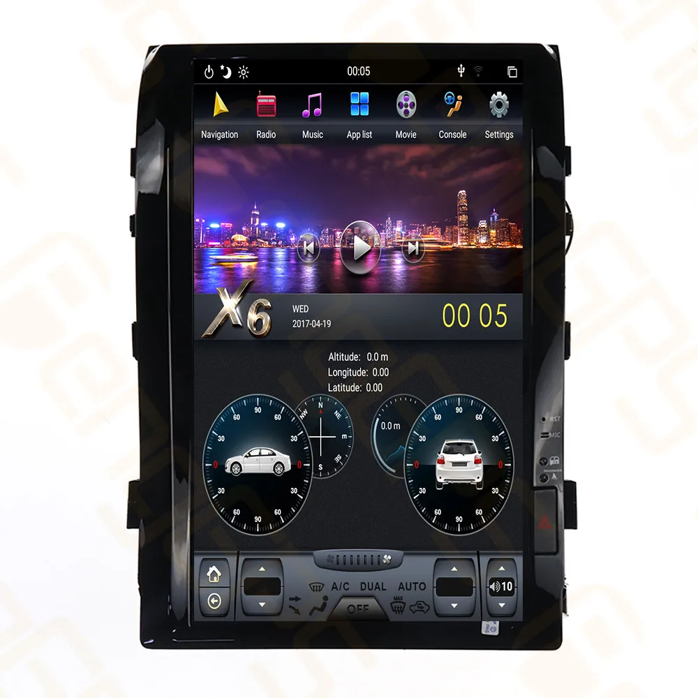 Best 16" Tesla Style Car Radio Android8.1 for TOYOTA LAND CRUISER LC200 2008-2015 GPS Navigation Recorder Headunit Multimedia Player 2