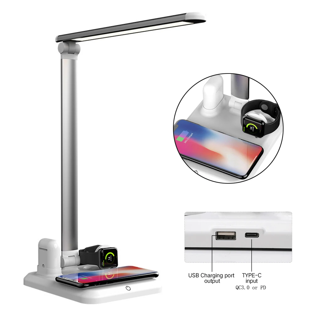 Folding 4 in 1 Wireless Desk Lamp Fast Charging Dock for Apple Watch Mobile Phone Earphone Wireless ChargingQuick charging
Folding 4 in 1 Wireless Desk Lamp Fast Charging Dock for Apple Watch Mobile Phone Earphone Wireless ChargingQuick charging