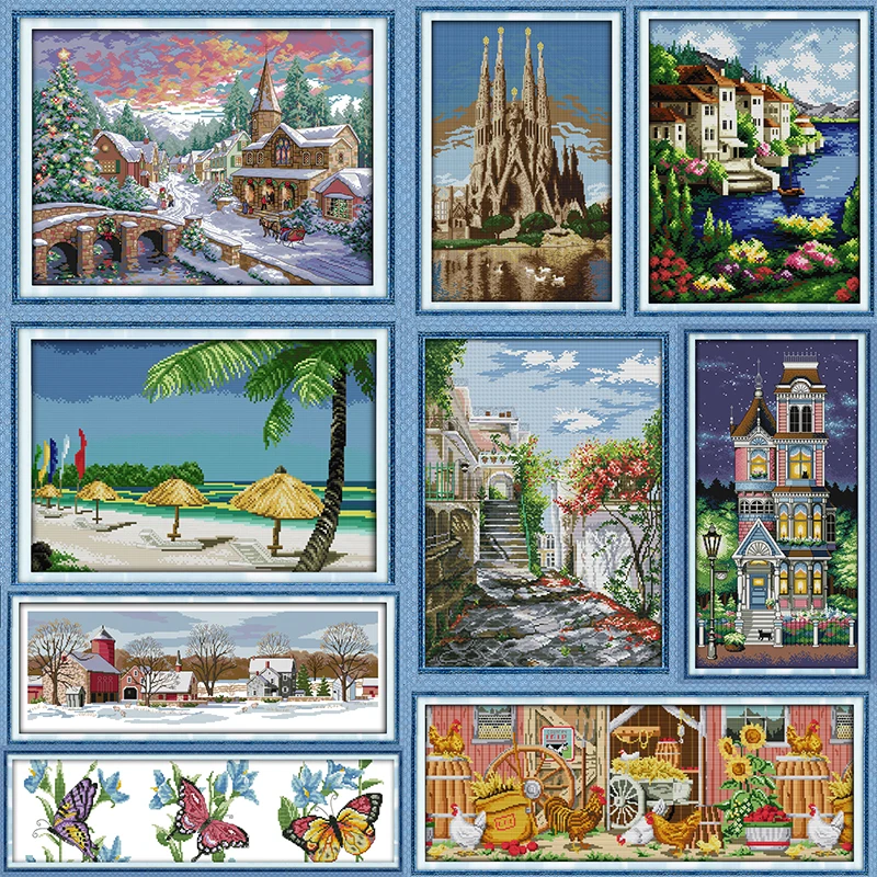 Garden Villa Scenery Painting Counted Cross Stitch Kit Aida 14ct 11ct Count Print on Canvas Embroidery Cross Stitches Needlework
Garden Villa Scenery Painting Counted Cross Stitch Kit Aida 14ct 11ct Count Print on Canvas Embroidery Cross Stitches Needlework
