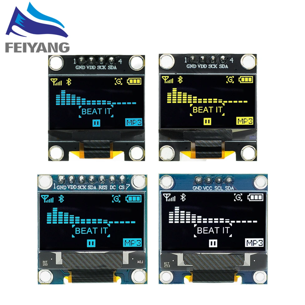 0 96 дюймов IIC SPI последовательный 7/4Pin белый/синий/цвет желтый синий размеры