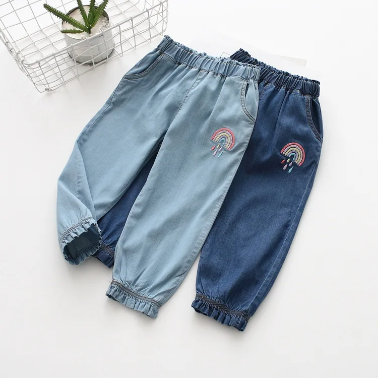 2019 Spring New Style Korean-style Children Closing Trousers Girls Rainbow Raindrop Embroidered Tencel Jeans
2019 Spring New Style Korean-style Children Closing Trousers Girls Rainbow Raindrop Embroidered Tencel Jeans