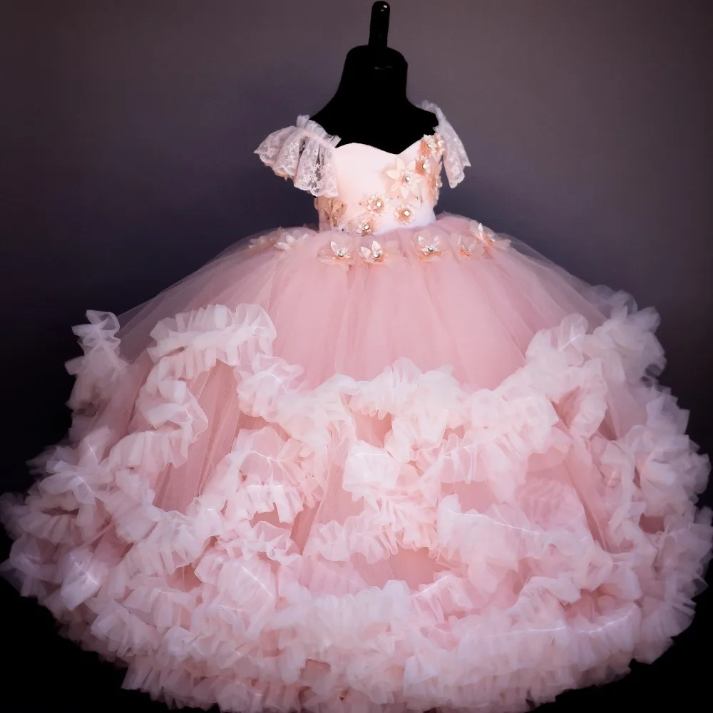 pink-lace-beaded-flower-girl-dresses-ball (2)
