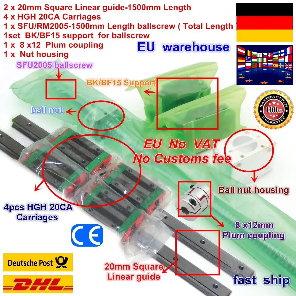 DE-2pcs-Square-Linear-guide-rails-L-1500mm-1pcs-Ballscrew-SFU2005-1500mm-ball-screw-with-Nut