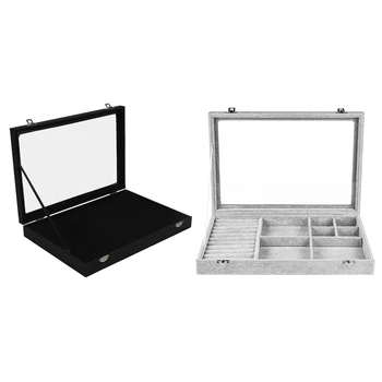 Glass Lid Black 100 Slot Earring Ring Jewellery Display Storage Box with Removable Velvet Large Jewelry Box
Glass Lid Black 100 Slot Earring Ring Jewellery Display Storage Box with Removable Velvet Large Jewelry Box