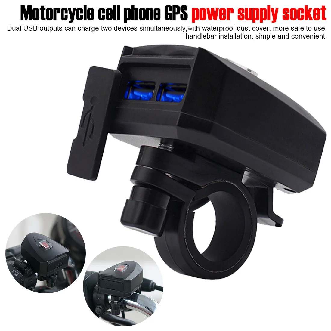 To have Dual USB outputs can support the installation of motorcycles and electric vehicles motorcycle waterproof charger have 5v
To have Dual USB outputs can support the installation of motorcycles and electric vehicles motorcycle waterproof charger have 5v