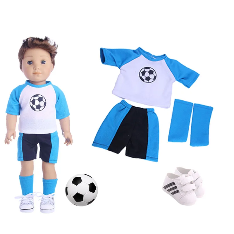 Фото 3 Styles Football Sportswear Casual Fit 18 Inch American And 43 Cm Reborn Baby Doll Clothes Our Generation Accessories For Girl | Игрушки и