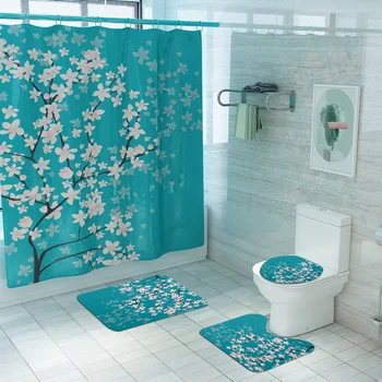 Cherry Blossoms Print Fabric Shower Curtains Bathroom Curtain Set Flower Anti-skid Rugs Carpet Toilet Lid Cover Bath Mat Sets
Cherry Blossoms Print Fabric Shower Curtains Bathroom Curtain Set Flower Anti-skid Rugs Carpet Toilet Lid Cover Bath Mat Sets