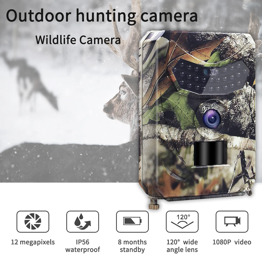 Hunting Trail Camera 12MP 1080P Waterproof Wildlife Outdoor Night Vision 120 Degree Angle Infrared Wild Camera Animal Recorder
Hunting Trail Camera 12MP 1080P Waterproof Wildlife Outdoor Night Vision 120 Degree Angle Infrared Wild Camera Animal Recorder