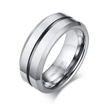 Tungsten Black Groove Ring For Men 8MM Wide 100% Solid Tungsten Engagement Rings silver color Jewelry Wedding Ring
Tungsten Black Groove Ring For Men 8MM Wide 100% Solid Tungsten Engagement Rings silver color Jewelry Wedding Ring