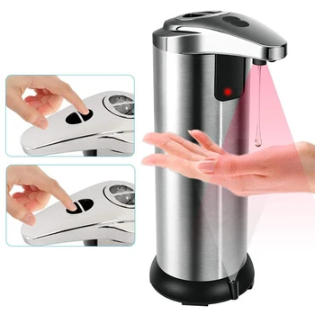 250ml Automatic Soap Dispenser Touchless Sensor Stainless Steel Auto Induction Soap Dispenser Hand Sanitizer Bottle Two Switch
250ml Automatic Soap Dispenser Touchless Sensor Stainless Steel Auto Induction Soap Dispenser Hand Sanitizer Bottle Two Switch