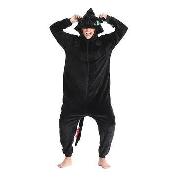 Kigurumi Toothless Dragon Black Onesie Adult Unisex Flannel Pajama Anime Train Your Night Fury Sleepwear Home Wear Zipper Suit
Kigurumi Toothless Dragon Black Onesie Adult Unisex Flannel Pajama Anime Train Your Night Fury Sleepwear Home Wear Zipper Suit