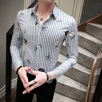Loldeal Striped Print Shirt Men Casual Slim Fit Long Sleeve Shirts Camisa Masculina Streetwear Social Dress Shirt
Loldeal Striped Print Shirt Men Casual Slim Fit Long Sleeve Shirts Camisa Masculina Streetwear Social Dress Shirt