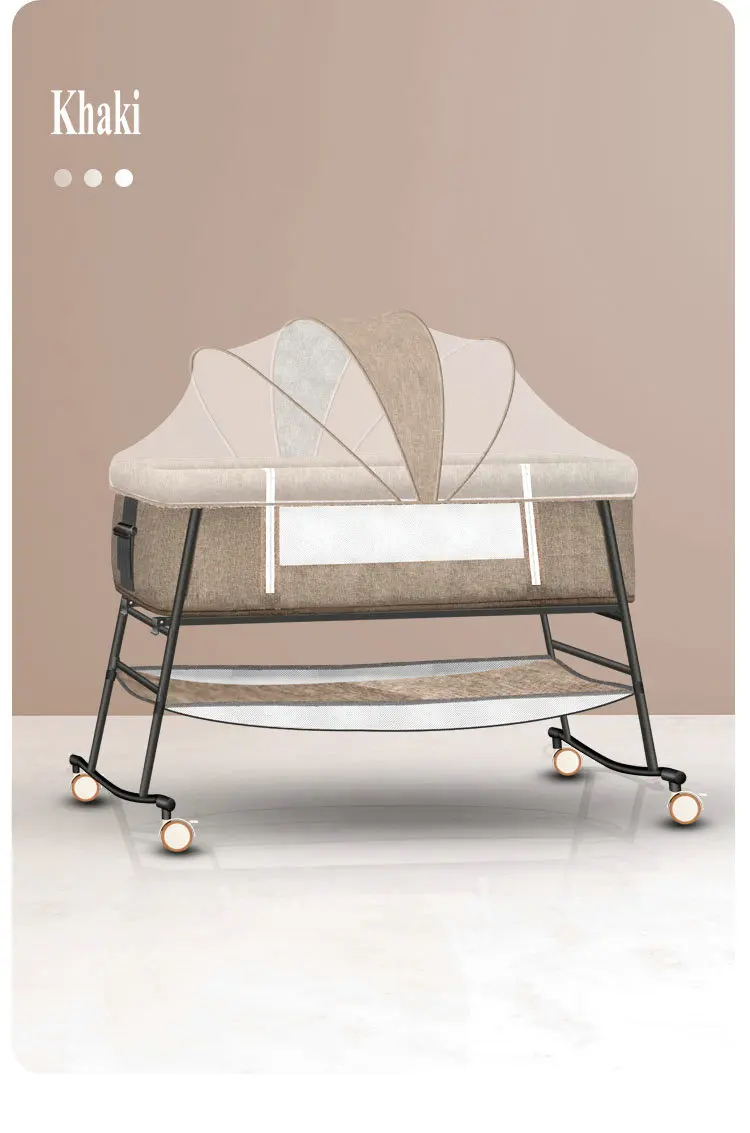 Baby Crib European Multifunctional Baby Bed Foldable Portable Bedside Bed Shaker Newborn Cradle Portable Kids Bed