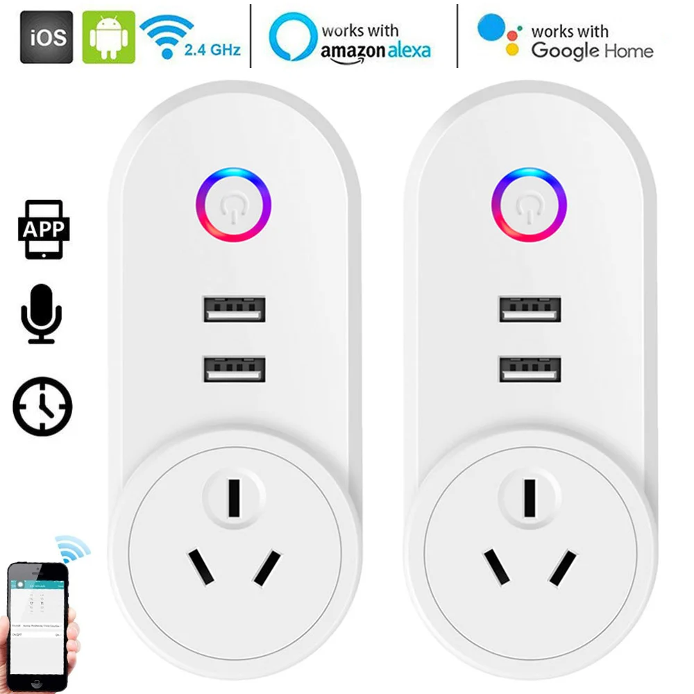 Remote Control Socket Smart WiFi Plug with 2USB Port App Support Timing Energy Saving Smart Delay Devices No Hub Required Q30
Remote Control Socket Smart WiFi Plug with 2USB Port App Support Timing Energy Saving Smart Delay Devices No Hub Required Q30
